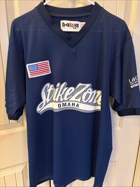Vintage StrikeZone Omaha Men's Navy Jersey